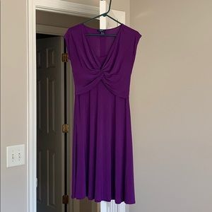 Purple fit and flare dress